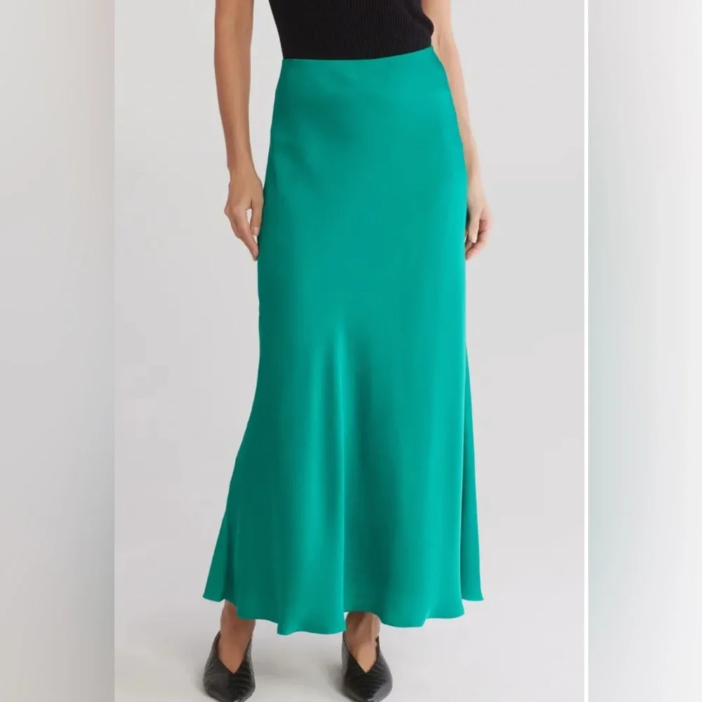 Rag & Bone Wren Bias Cut Maxi Skirt in emerald size M NWT - Picture 1 of 6